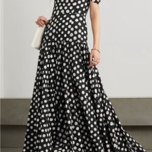 Strapless polka dot maxi dress